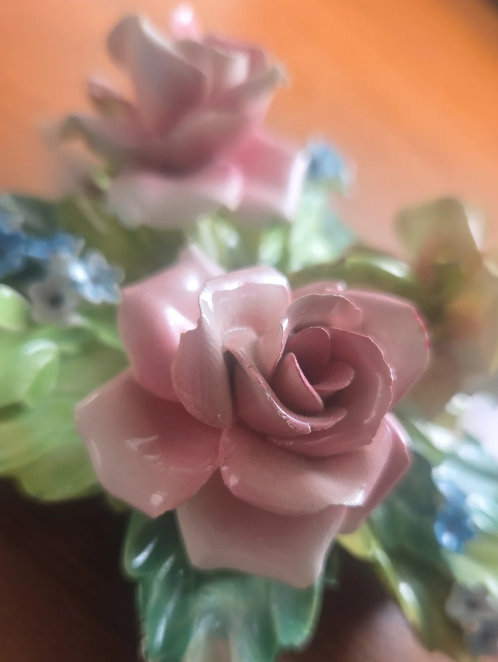 Vintage Capodimonte Roses     Made In Italy